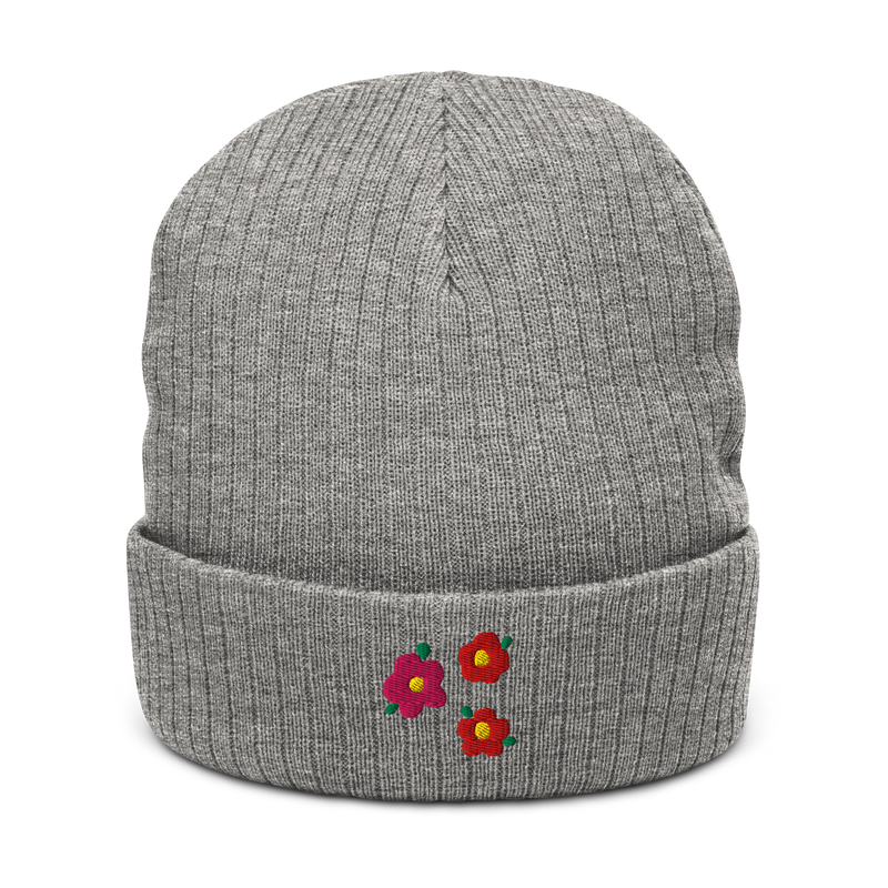 Floral - MP - Gerippte Strickmütze
